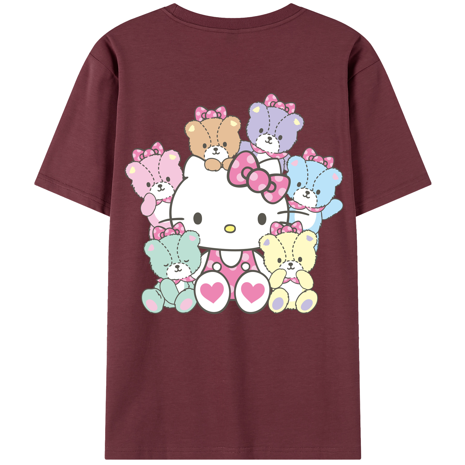 （画像用） Hello Kitty ハローキティ 綿100％半袖Tシャツ（背面プリント）